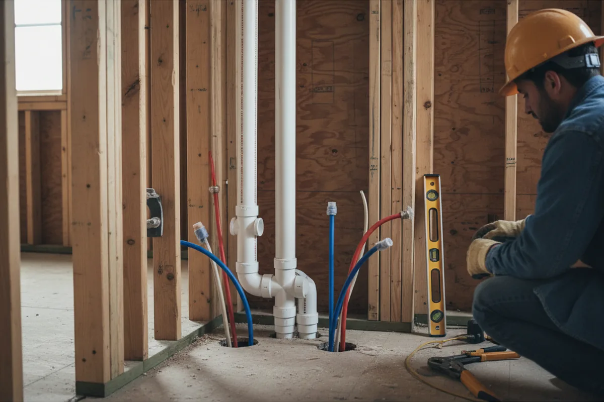 Drain and supply rough-in during Toilet Repair and Installation in Pennellville